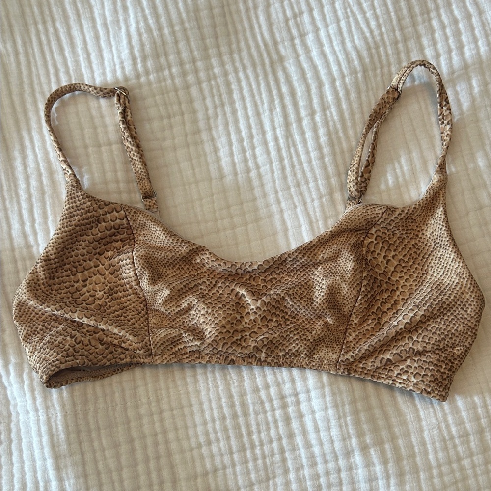 Urban Outfitters Tan Textured Bikini Top
